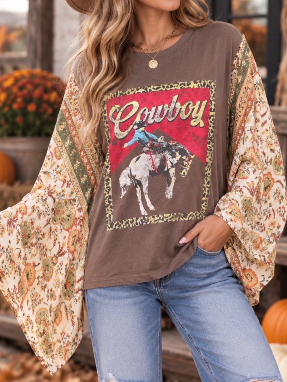 Boho Poncho Blouse Tee
